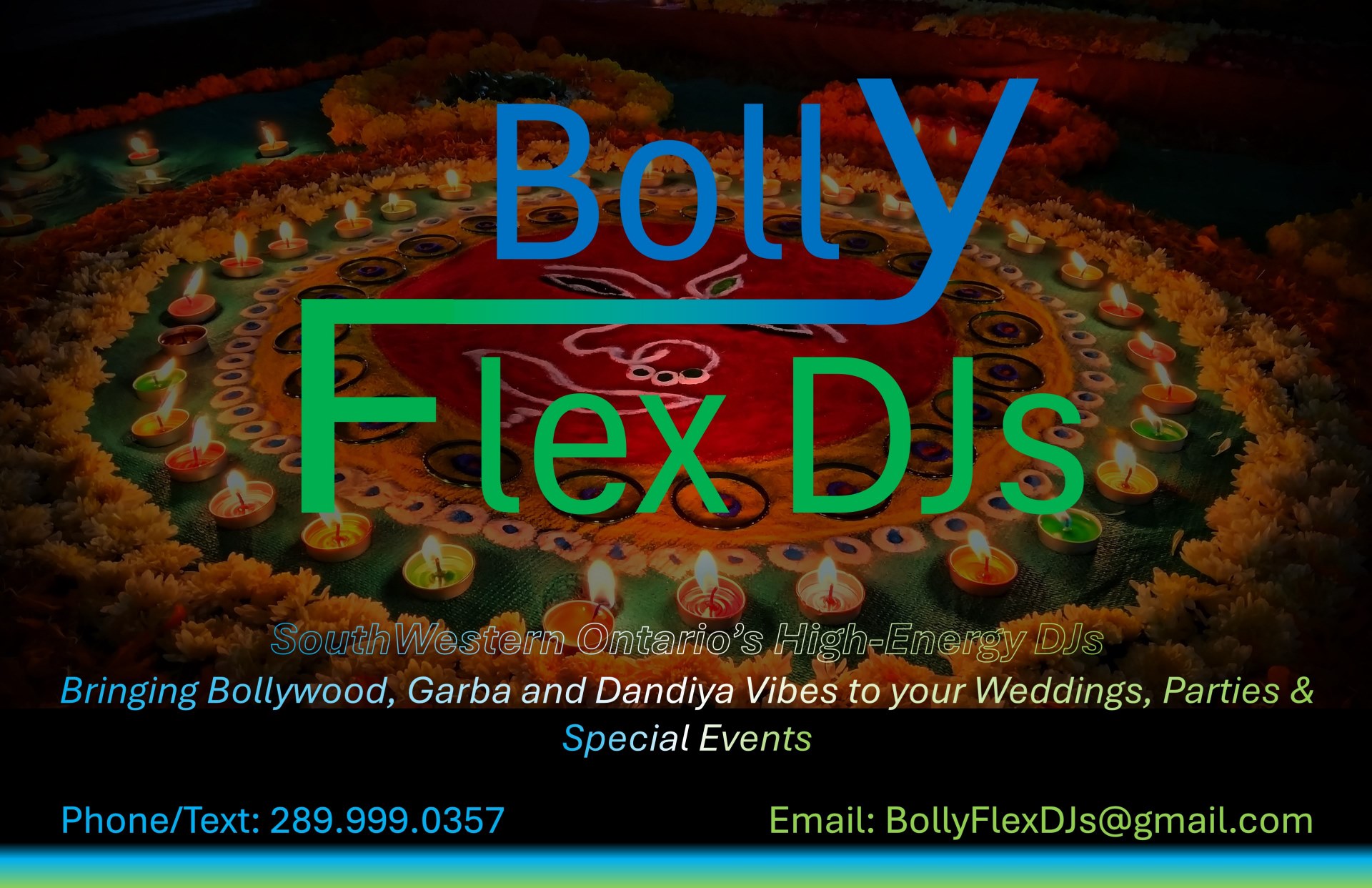 BollyFlex DJs business card
